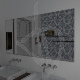 Specchio per bagno, con decoro B022