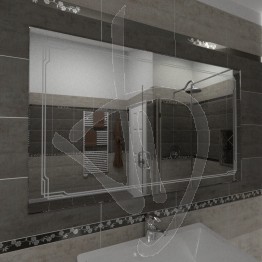 Specchio per bagno, con decoro B004