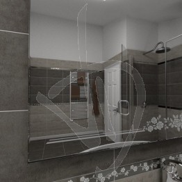 Specchio bagno, con decoro C013