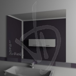 Specchio per bagno, con decoro A029