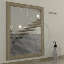 Specchio da ingresso, con cornice in legno massello in rovere naturale