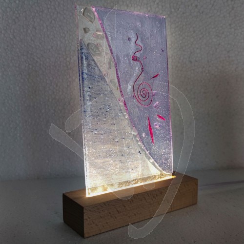 Lampada Abat-jour in vetro di murano tonalità lilla