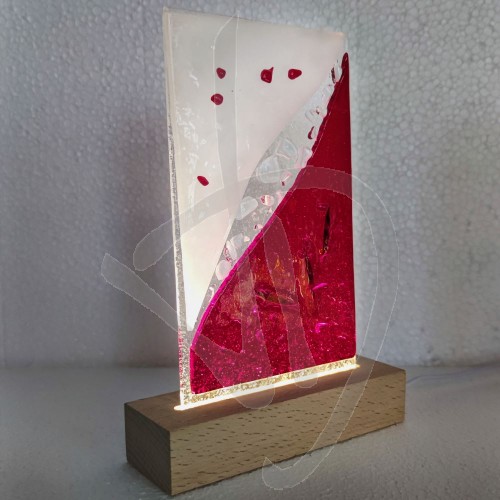 Lampada Abat-jour in vetro di murano tonalità rosso
