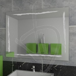 Specchio bagno, con decoro A036