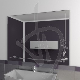 Specchio per bagno, con decoro C023