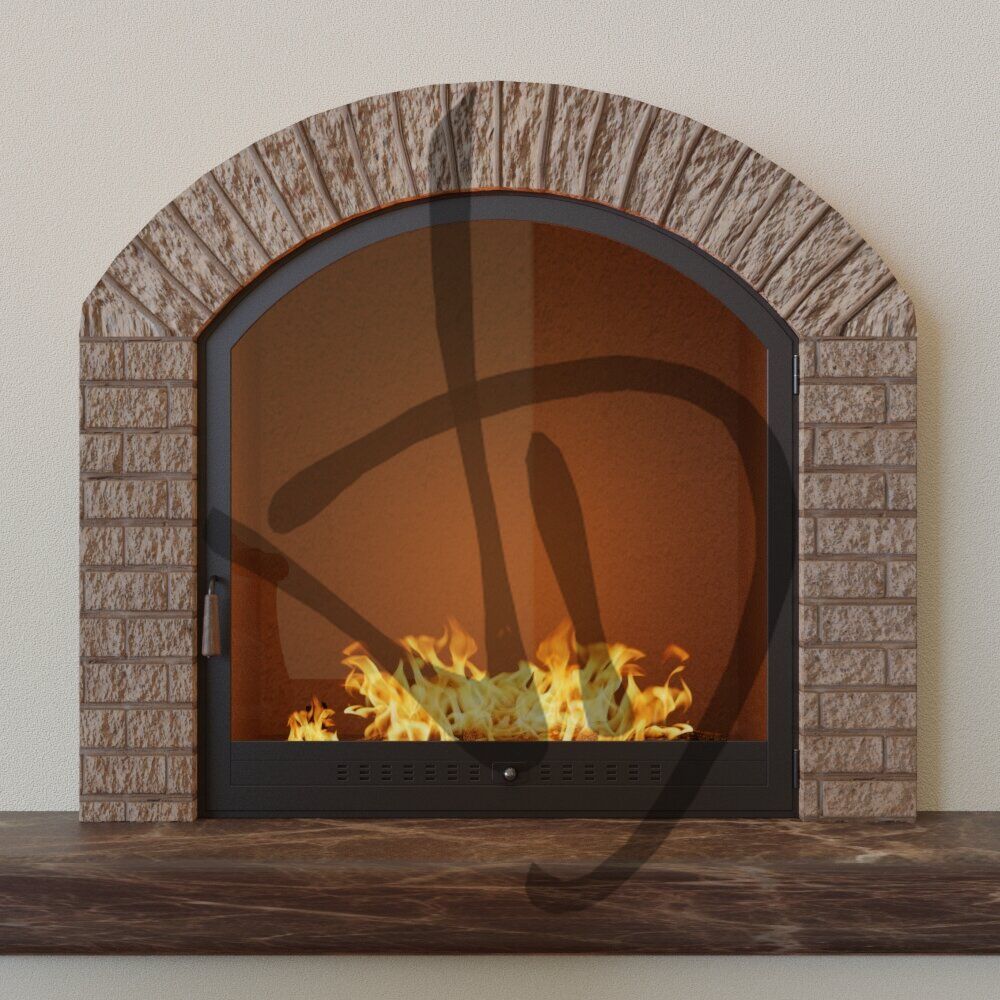 Gewölbter Kaminabschluss mit gewölbtem Glas mit Innenfachmontage - Strutture Centinate