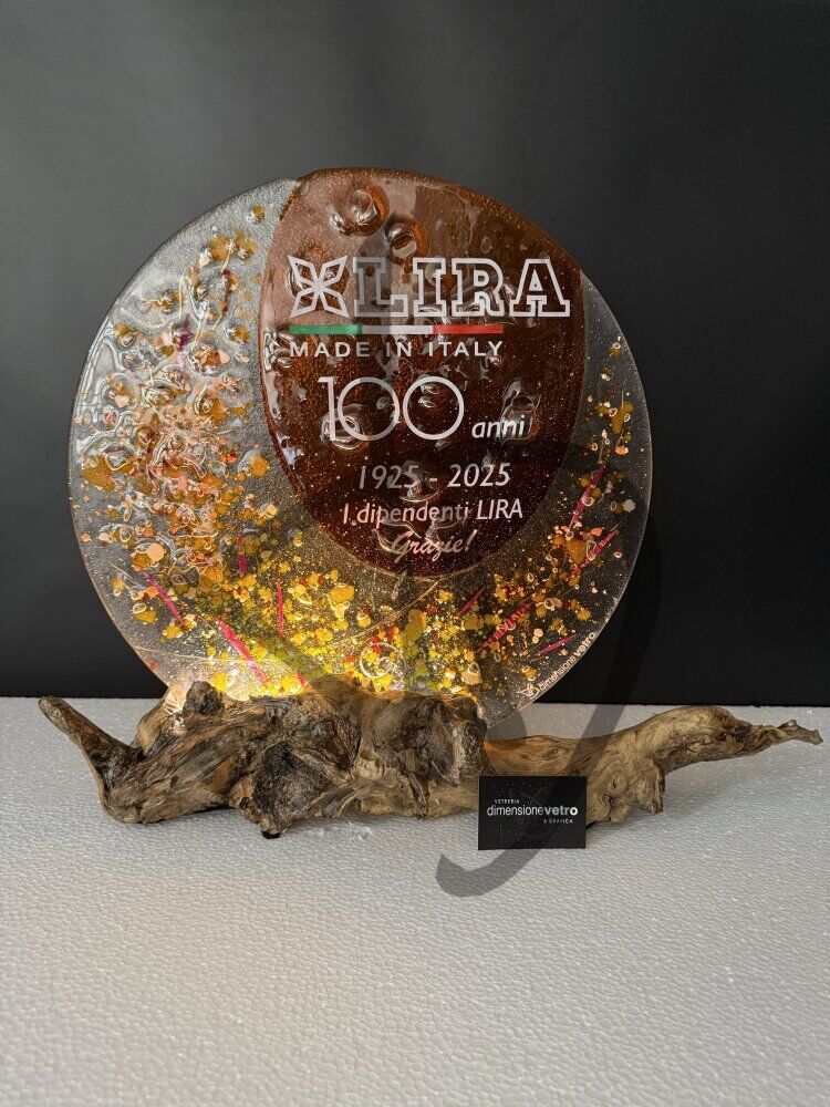 Maßgefertigte Produkte - Individuelle Lampen und Nachttischlampen - Designlampen aus Murano-Fusingglas - Muranoglas-Fused-Lampen von Design, Hundertjahrgeschenk 3