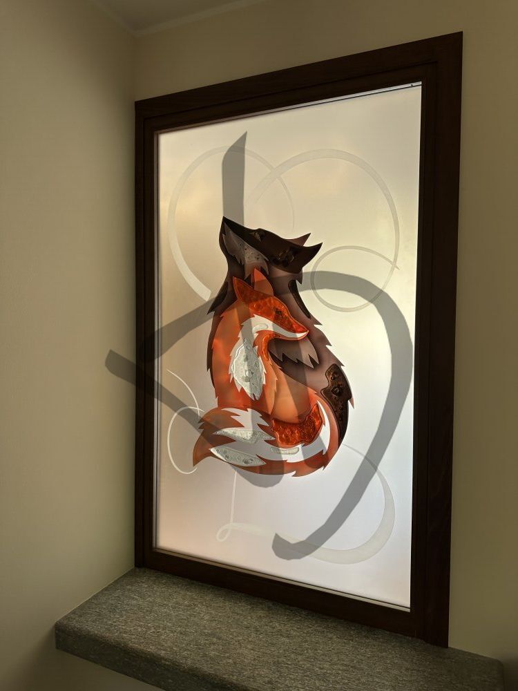 Maßgefertigte Produkte - Kunstverglasungen - Farbig dekorierte Glasfenster - Trennwände