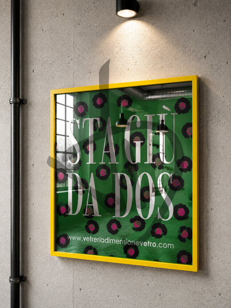 Specchio con scritta colorata "sta giù da dos" quadro, poster,specchio decorativo con cornice in alluminio  - Phrases sur les miroirs