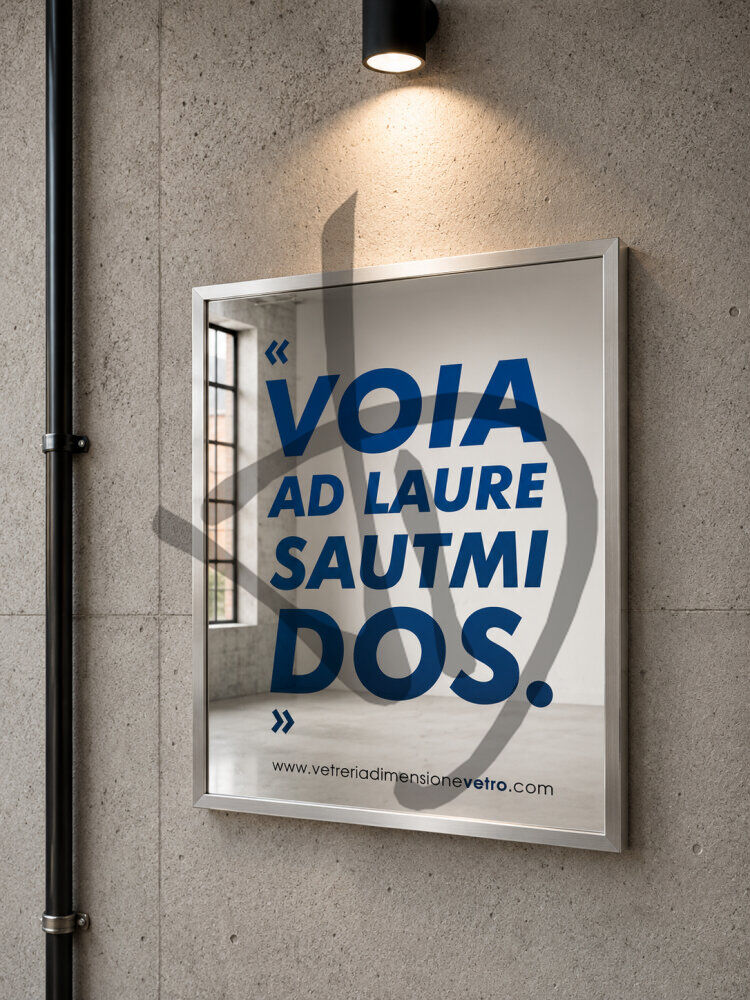 Specchio con scritta colorata "voia ad laure sautmi dos" quadro, poster, specchio decorativo con cornice in alluminio  - Phrases sur les miroirs