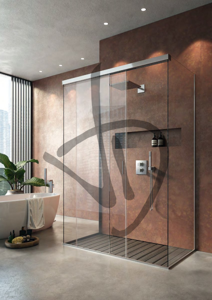 Produits sur mesure - Cabines de douche en verre - Angulaire - Cabine de douche transparente sur mesure 