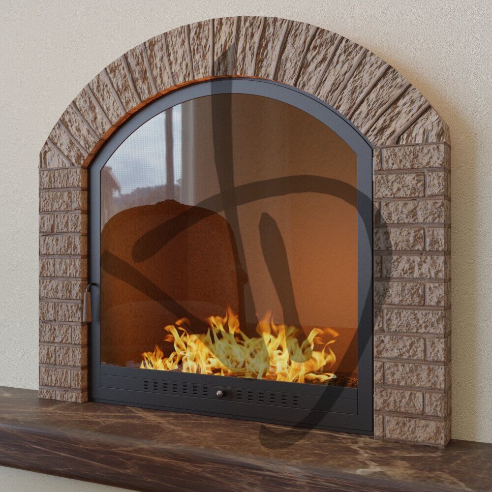 Produits sur mesure - Fermetures de cheminée - Cintrées - Fermeture de cheminée cintrée avec vitre cintrée avec assemblage intérieur du compartiment 2