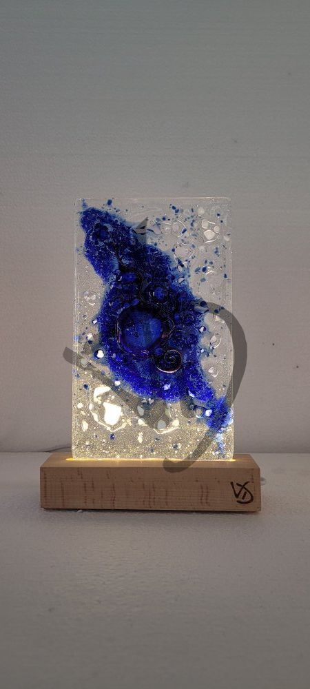 Produits sur mesure - Lampes et abat-jour sur mesure et personnalisés - Abat-jour en verre fusionné de Murano avec socle en bois personnalisé - Abat-jour en verre de Murano fusionné avec socle en bois personnalisé - 2