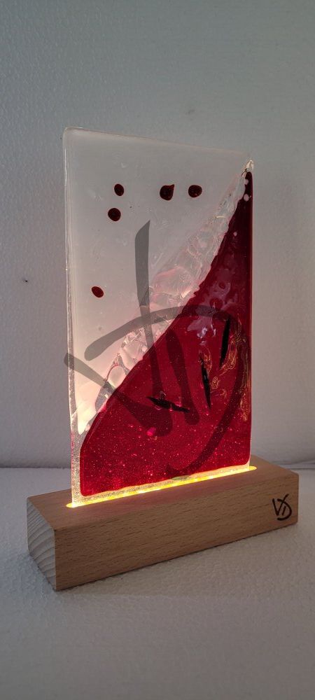 Produits sur mesure - Lampes et abat-jour sur mesure et personnalisés - Abat-jour en verre fusionné de Murano avec socle en bois personnalisé - Abat-jour en verre de Murano fusionné avec socle en bois personnalisé - 7