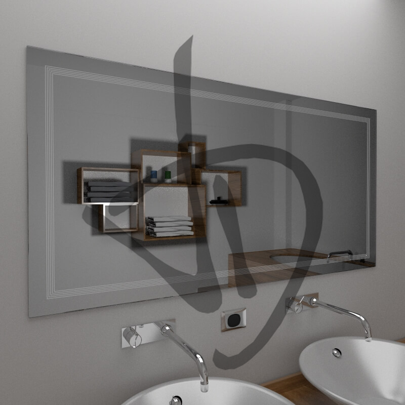 Produits sur mesure - Miroirs sur mesure - Miroirs à suspendre - Avec décor - Avec décoration