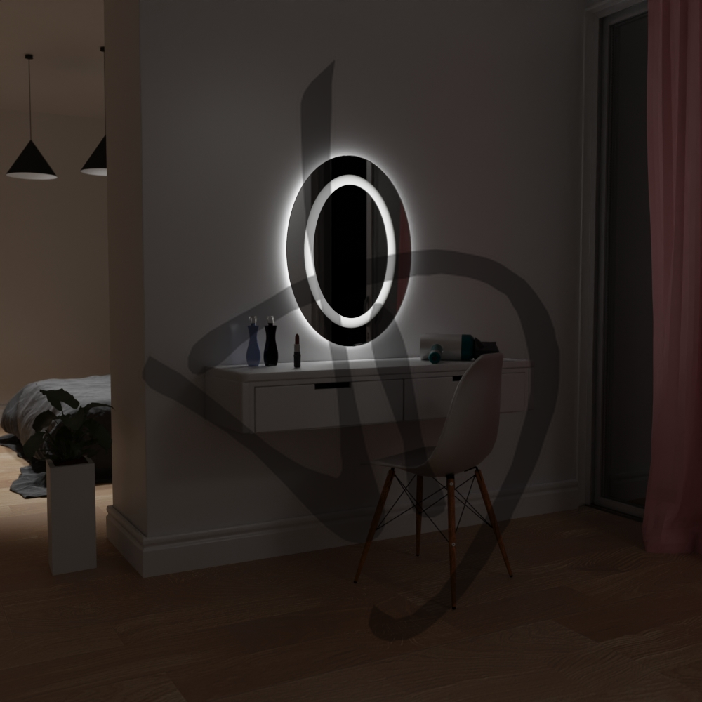 Produits sur mesure - Miroirs sur mesure - Miroirs de maquillage - Miroirs de maquillage circulaires avec cadre éclairé -1