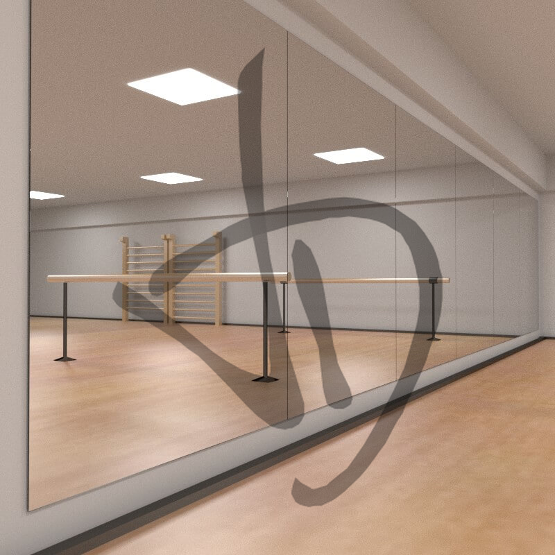 Produits sur mesure - Miroirs sur mesure - Mur de miroirs modulaire - Mur de miroirs modulaire pour salles de sport