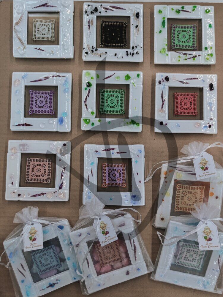 Produits sur mesure - Objets artistiques – Idées cadeau - Cadeaux de fête - Cadeaux en verre de Murano avec inserts de poinçon valsésien faits à la main