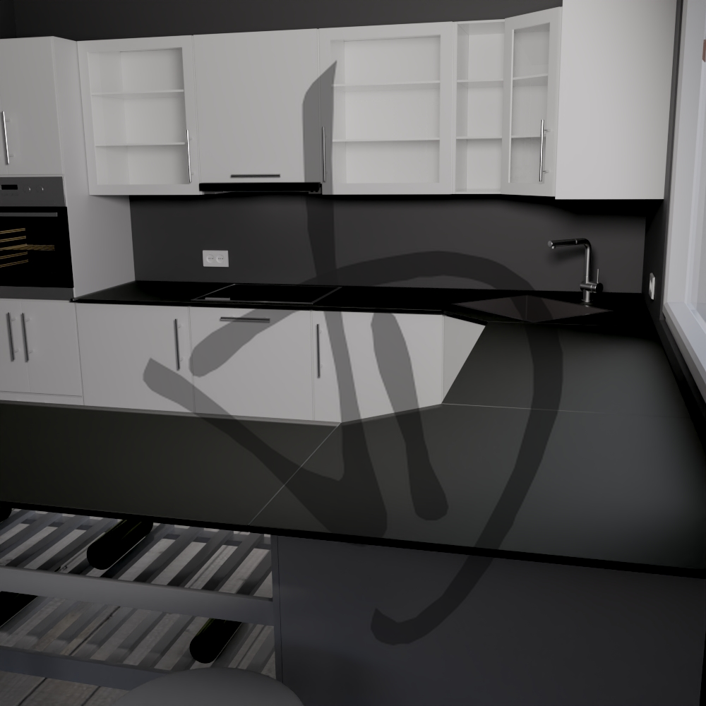 Produits sur mesure - Verres pour cuisine - Verres pour plan de travail - Plan de travail de cuisine en verre satiné sur mesure