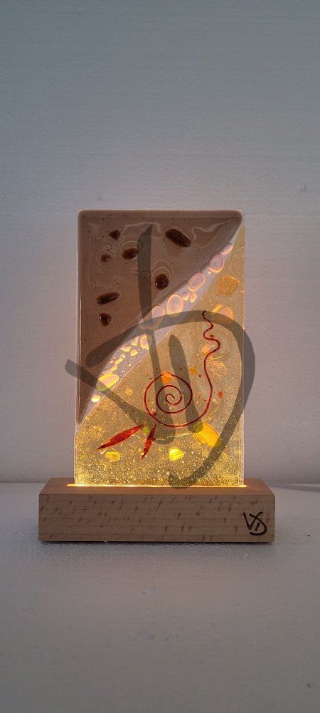 Prodotti su misura - Lampade e abatjour su misura e personalizzate - Abatjour in vetrofusione di murano con piedistallo in legno personalizzato - Abatjour in vetrofusione di murano con piedistallo in legno personalizzato - 3