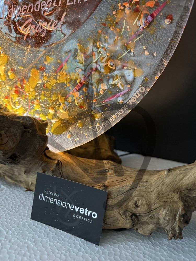 Prodotti su misura - Lampade e abatjour su misura e personalizzate - Lampade in vetrofusione di Murano di Design - Lampade in vetrofusione di Murano di Design  regalo centenario 1