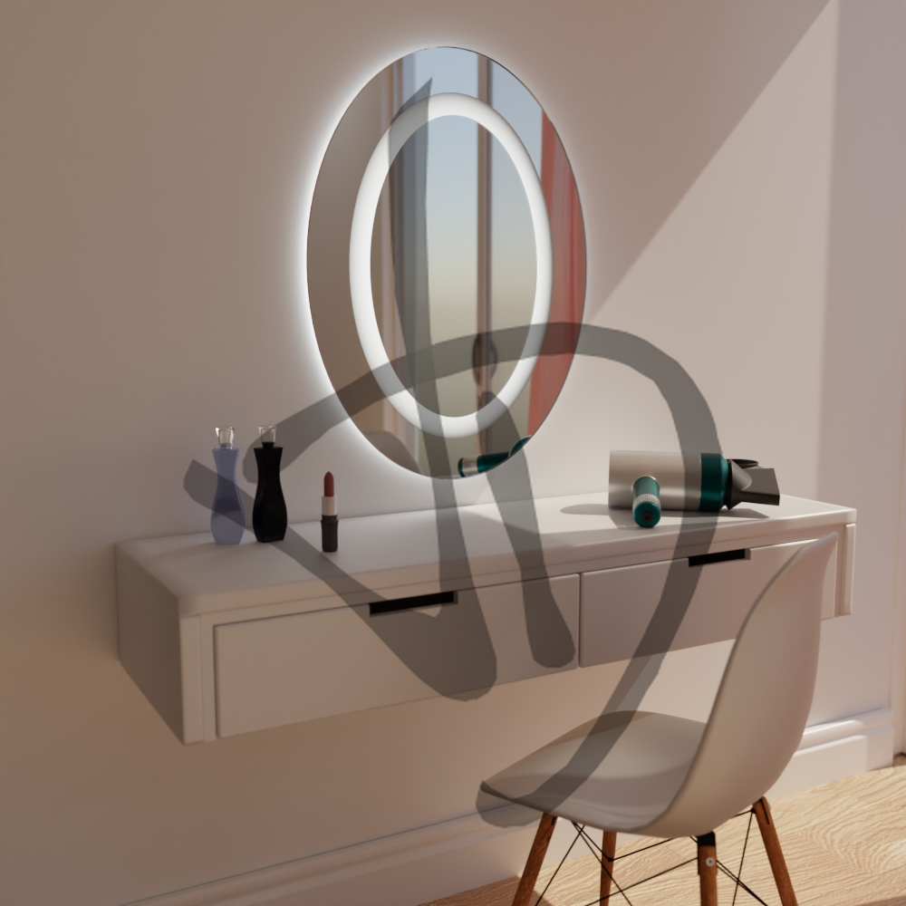 Prodotti su misura - Specchi su misura - Specchi per trucco - Specchi per trucco circolare con cornice illuminata -2