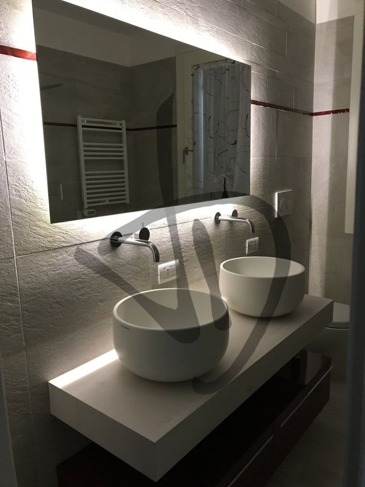 Specchio rettangolare led retroilluminato su misura  - Non decorati